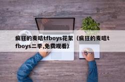 疯狂的麦咭tfboys花絮（疯狂的麦咭tfboys二季,免费观看）