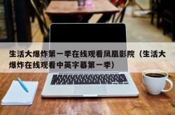 生活大爆炸第一季在线观看凤凰影院（生活大爆炸在线观看中英字幕第一季）